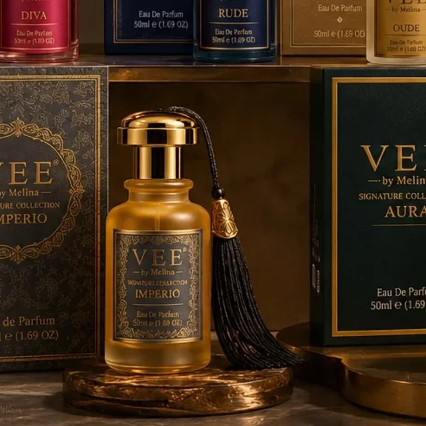 VEE by Melina Imperio eau de parfum with its gift boxes
