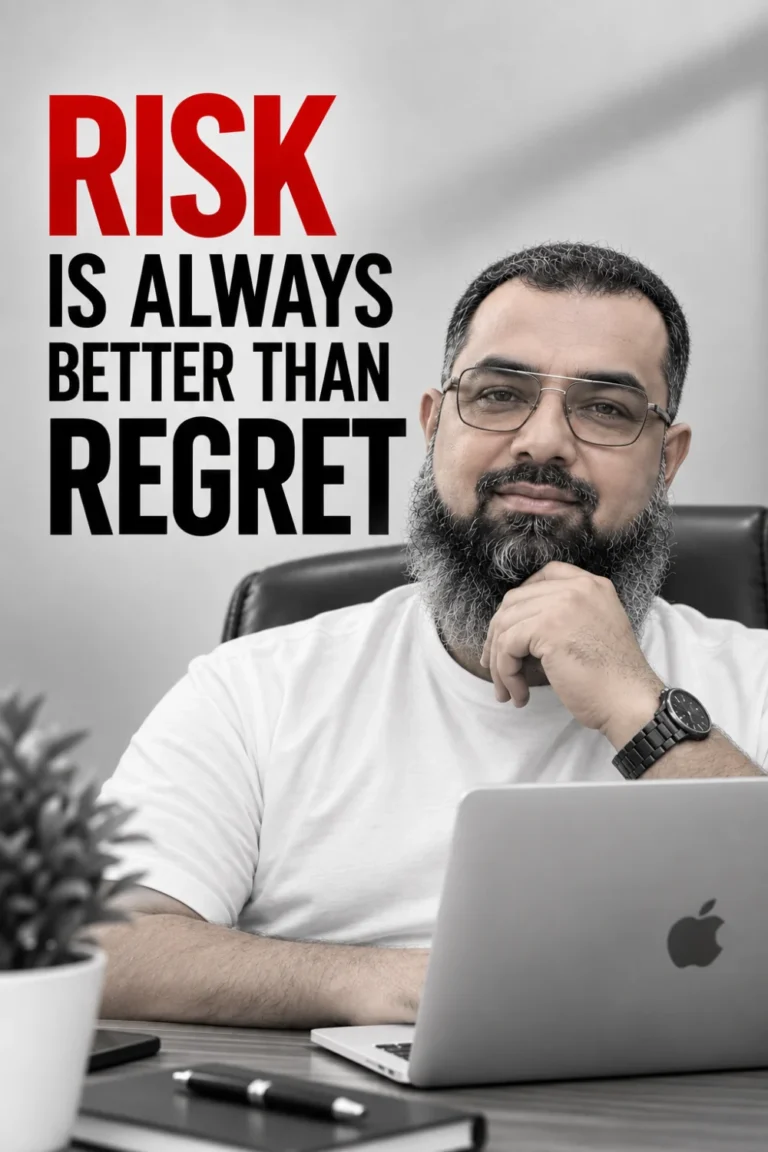 Founder quote by Muhammad Aslam Qadri: risk is always better than regret